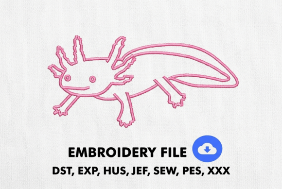 Axolotl Lineart Embroidery Design Review