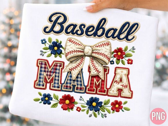 Baseball Mama Floral Bow PNG Review
