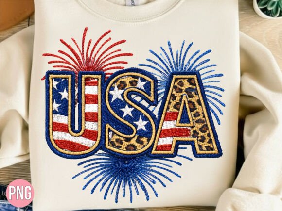 USA Fireworks Faux Embroidery PNG Review
